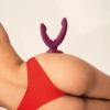 Dildo podwójne z przyssawką Fun Factory Ryde bordowe
