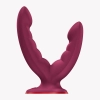 Dildo podwójne z przyssawką Fun Factory Ryde bordowe