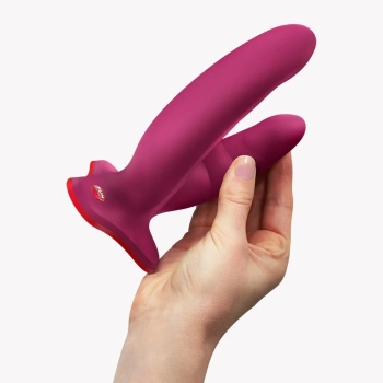 Dildo podwójne z przyssawką Fun Factory Ryde bordowe