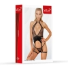 Siatęczkowe body erotyczne z ekoskóry SoftLine czarne 2XL