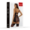 Sukienka wetlook sznurowana z stringami SoftLine czarna L