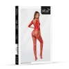Bodystocking siateczkowy geometryczny czerwony SoftLine 2037 One Size