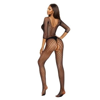 Erotyczny bodystocking siateczkowy SoftLine czarny One size