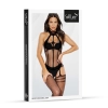 Bodystocking siateczkowy z wycięciami SoftLine 2054 czarny One size