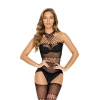 Bodystocking SoftLine 2062 siateczkowy czarny One size