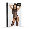 Bodystocking koronkowy siateczkowy SoftLine 2067 czarny One size