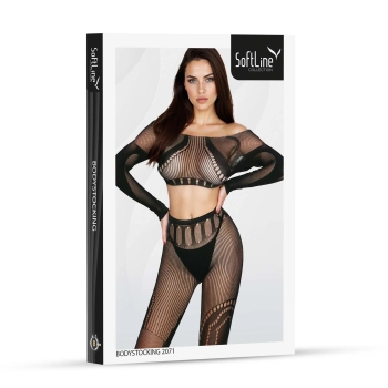 Bodystocking siateczkowy SoftLine 2071 czarny One size