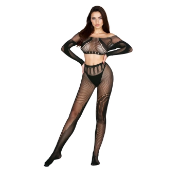 Bodystocking siateczkowy SoftLine 2071 czarny One size