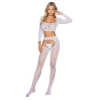 Bodystocking siateczkowy z sznurowaniem SoftLine 2078 biały One size