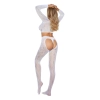 Bodystocking siateczkowy z sznurowaniem SoftLine 2078 biały One size