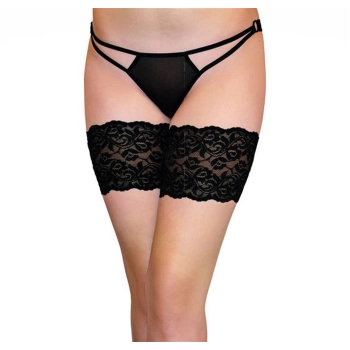 Opaska na uda z silikonem SoftLine Collection czarna 3XL