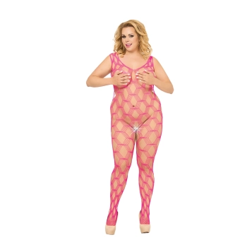 Bodystocking She cat plus size różowy XL 3XL SoftLine