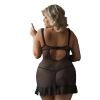 Babydoll koronkowy siateczkowy Bianca SoftLine czarna 5XL
