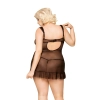 Koszulka baby doll koronkowa siateczkowa Bianca SoftLine czarna 2XL