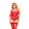 Body siateczkowe koronkowe Amelia SoftLine czerwone 3XL