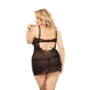 Siateczno koronkowa baby doll Laura SoftLine czarna 3XL