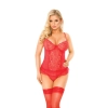 Body erotyczne koronkowe Capri SoftLine czerwony S