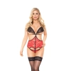 Koronkowe body z odsłoniętym biustem Terri SoftLine czerwone M/L