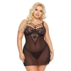 Koszulka babydoll Aldona SoftLine czarna 3XL z stringami