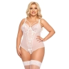 Body z koronkowymi wstawkami Amanda SoftLine biały XL
