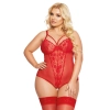 Erotyczne body koronkowe Amanda SoftLine czerwone XL