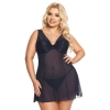 Zmysłowa koszulka babydoll Berta niebieska 3XL SoftLine