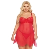 Koronkowa koszulka babydoll Carla SoftLine czerwona XL
