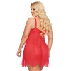 Koronkowa koszulka babydoll Carla SoftLine czerwona XL