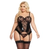 Gorset erotyczny Jessica wet look czarny XL SoftLine