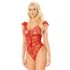 Koronkowe body erotyczne Leila czerwone M/L