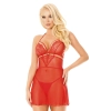 Baby doll Melania siateczkowa koronkowa czerwona M/L SoftLine