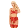 Komplet bielizny erotycznej Selin SoftLine czerwony L