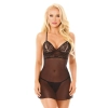 Koronkowa koszulka babydoll Alice SoftLine czarna S/M