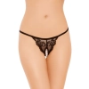 Stringi koronkowe z wycięciem w kroku SoftLine 2307 czarne S/L