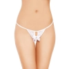 Koronkowe stringi open crotch SoftLine 2426 białe S/L