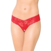 Koronkowe stringi z pęknięciem SoftLine 2440 czerwone M/L