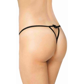 Stringi koronkowe z frędzelkami SoftLine 2458 czarne S/L