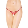 Seksowne stringi siateczkowe z rozcięciem SoftLine czerwone S/L