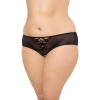 Stringi SoftLine siateczkowe z kokardką czarny 3XL