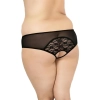 Stringi SoftLine siateczkowe z kokardką czarny 3XL