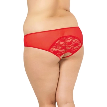 Stringi siateczkowe z koronką SoftLine czerwone XL