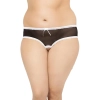 Stringi erotyczne siateczkowe z kokardką SoftLine 2471 czarne 3XL