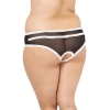 Stringi erotyczne siateczkowe z kokardką SoftLine 2471 czarne 3XL