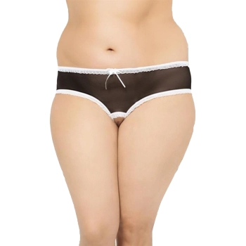 Stringi siateczkowe z wycięciami SoftLine 2471 czarne 2XL