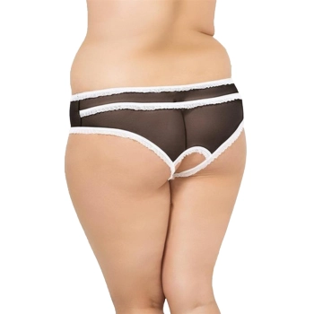 Stringi siateczkowe z wycięciami SoftLine 2471 czarne 2XL