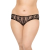 Stringi koronkowe z wycięciem serca SoftLine 2472 czarne XL