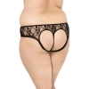 Stringi koronkowe z wycięciem serca SoftLine 2472 czarne XL