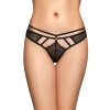 Stringi transparentne siateczkowe koronkowe SoftLine Collection czarne M/L