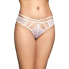 Stringi transparentne siateczkowe koronkowe SoftLine 2490 białe S/M