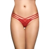 Koronkowe stringi z diamencikami SoftLine czerwone M/L